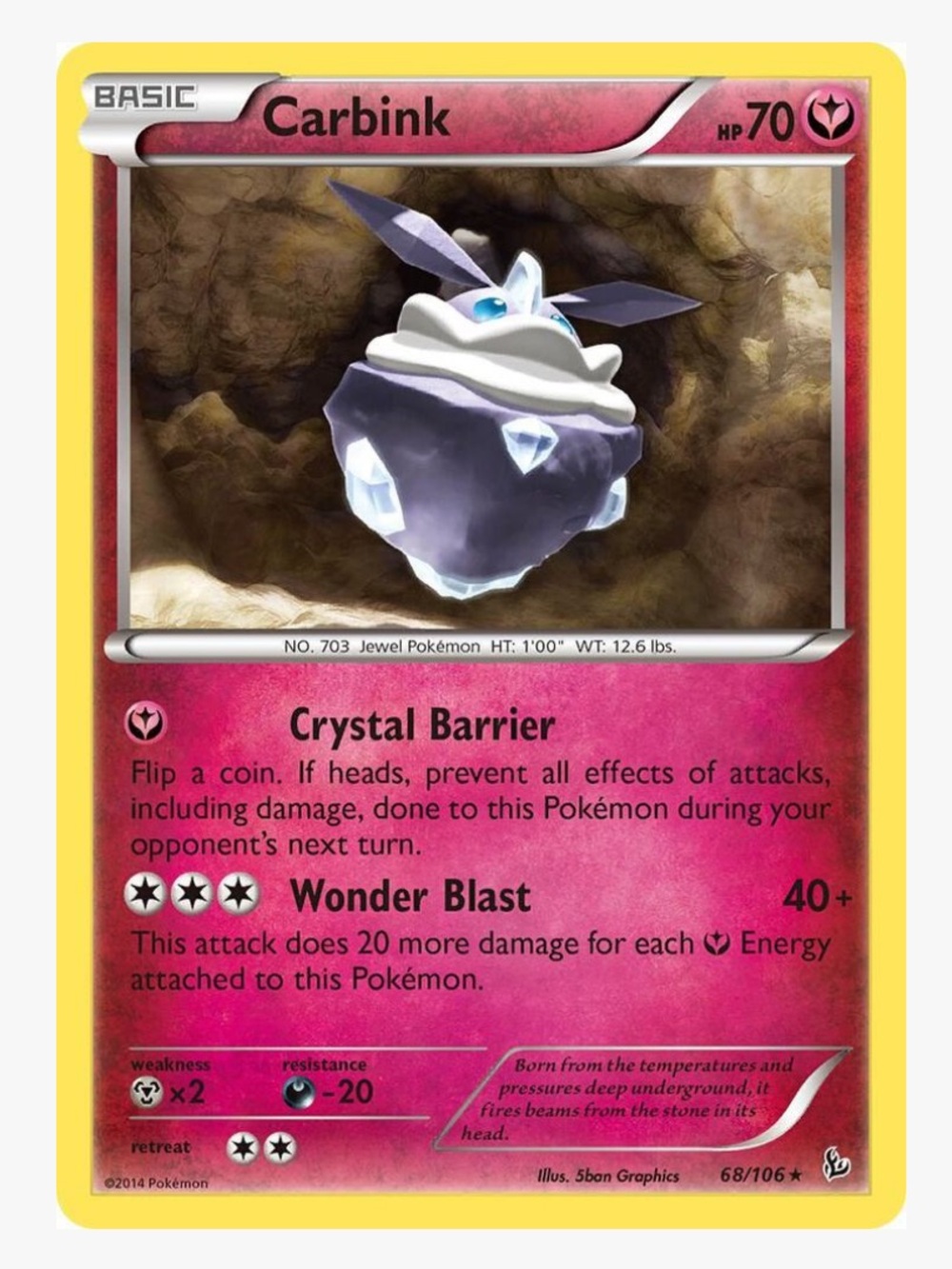 Carbink XY Flashfire Pokemon Trading Card